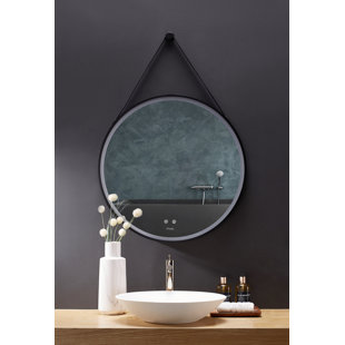 ANCERRE DESIGNS Sangle Metal Flat LED Wall Mirror
