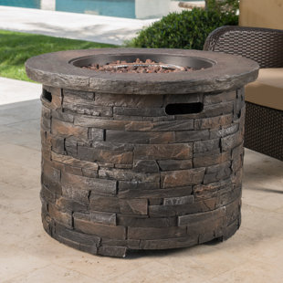 17 STORIES Altair 24" H x 34.5" W Light Weight Concrete Propane Outdoor Fire Pit
