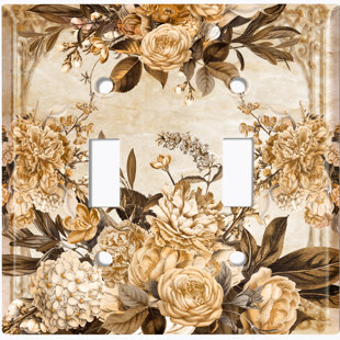 WORLDACC Patterned 2 - Gang Toggle Light Switch Standard Wall Plate