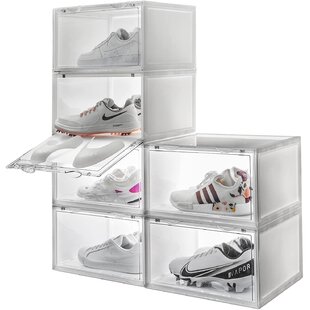 REBRILLIANT Letusto Shoe Storage Box Organizers 6 Pair Stackable Shoe Storage Box (Set of 6)