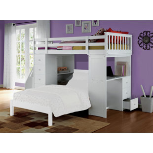 COZZY DESIGN Tonya Kids Twin Loft Bed with Drawers