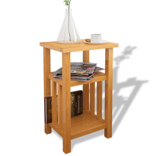 MILLWOOD PINES End Table with Magazine Shelf Solid Oak Wood 10.6"x13.8"x21.7"