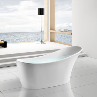 AKDY 54" x 28" Freestanding Soaking Fiberglass Bathtub