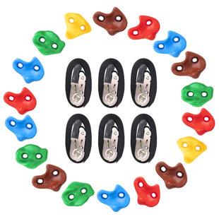 Climbing Rocks Goodwish Plastic Red, Yellow, Blue, Green, Brown Climbing Rocks with Mounting Hangers