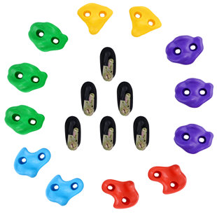 Climbing Rocks Goodwish Plastic Red, Yellow, Purple, Green, Blue Climbing Rocks with Mounting Hangers