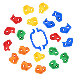 Climbing Rocks Goodwish Plastic Red, Yellow, Orange, Blue, Green Climbing Rocks with Mounting Hangers