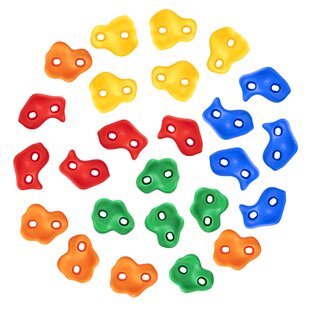 Climbing Rocks Goodwish Plastic Red, Yellow, Orange, Blue, Green Climbing Rocks with Mounting Hangers