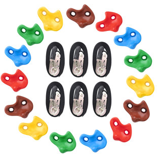 Climbing Rocks Goodwish Plastic Red, Brown, Yellow, Blue, Green Climbing Rocks with Mounting Hangers