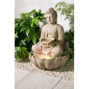 PREMIER DECORATIONS LTD Polystone Buddha Water Feature with LED Light