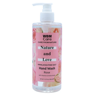 WBM Care Hand Soap, Made with Himalayan Pink Salt & Rose Extracts, Crafted with Love - 13.5 Oz (Set of 3)