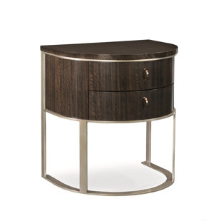 CARACOLE MODERN Modern Streamline 2 - Drawer Metal Nightstand in Espresso