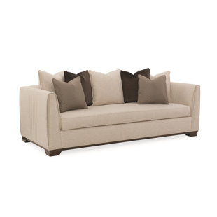 CARACOLE MODERN Modern Streamline 88.75" Linen Tuxedo Arm Sofa