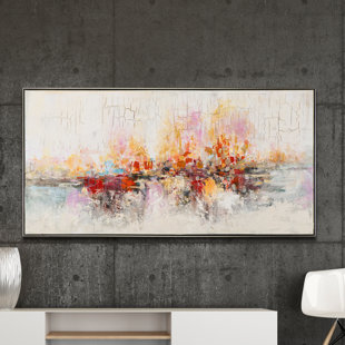 EAST URBAN HOME Luminous Abstract - Floater Frame Painting on Canvas
