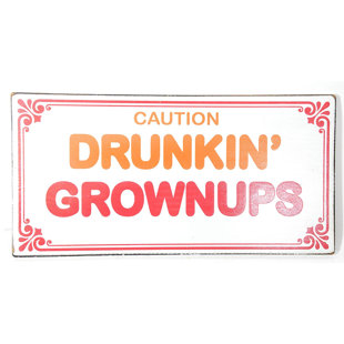 WORLD BAZZAR Hand Carved Caution Drunkin' Grownups Cute Funny Coffee Lover Dunking Donuts Novelty Gag Gift