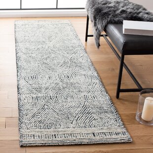 UNION RUSTIC Klaus Geometric Wool Ivory/Charcoal Area Rug