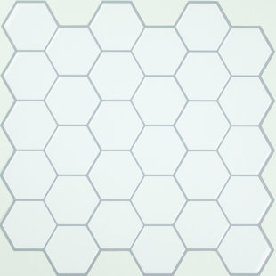 ROOM MATES Hexagon 10.5'' W x 10.5'' L PVC Peel and Stick Mosaic Tile (Set of 4)