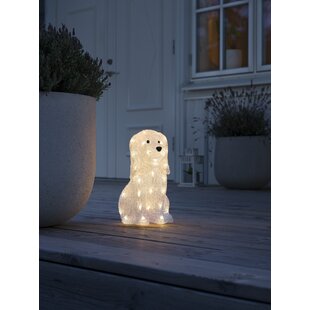 KONSTSMIDE Festive Acrylic Dog with 40 Warm White LEDs - 31cm, Outdoor or Indoor, IP44