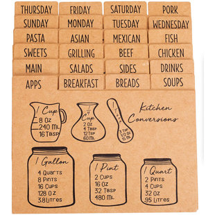 OUTSHINE CO Outshine Premium Kraft Recipe Card Dividers 4X6 With Tabs (Set Of 24) | Recipe Box Dividers Made Of Thick Cardstock | Includes 28 Adhesive Labels And Printed Cooking Tips | Best Kitchen Gift