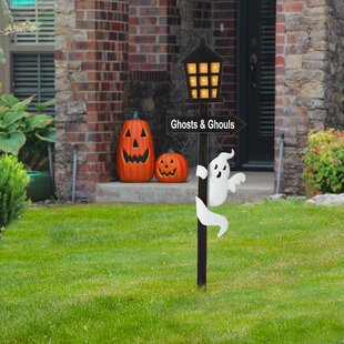 JETLINK CRAFTS LED Lighted Halloween Haunted House Yard Stake