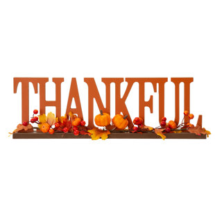 JETLINK CRAFTS 20"L "THANKFUL" Wooden Table Decor