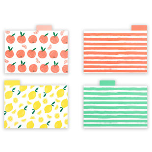 OUTSHINE CO Outshine Premium Recipe Card Dividers 4X6 With Tabs, Fruit Design (Set Of 24) | Recipe Box Dividers | Durable Index Card Dividers Made Of Thick Cardstock | Gift For Mom, Sister, Daughter, Friend