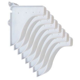 EZ SHELF FROM TUBE TECHNOLOGY EZ Shelf - 8 End Brackets for Closet Shelves (No Hanging Rod) - White - for Mounting to Back Wall (Without Side Wall) or Joining 2 Units Together (Set of 8)