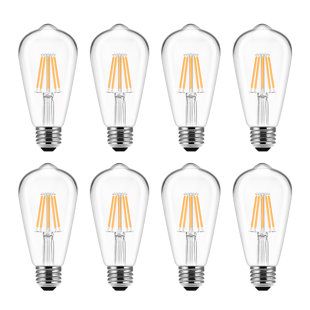 LOHASLED 60 Watt Equivalent ST58 E26/Medium(Standard) Edison LED Light Bulb (Set of 8)