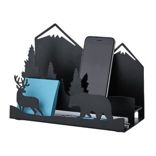 Artesa Office Woodland Lodge Desk Organizer, Black