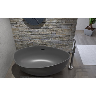 CASTELLOUSA Newport 71" x 44" Freestanding Soaking Solid Surface Stone Resin Bathtub