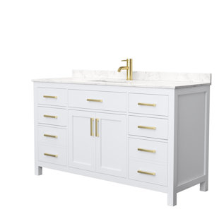 WYNDHAM COLLECTION Beckett 60" Freestanding Single Bathroom Vanity with Cultured Marble Top