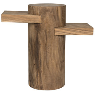 NOIR TRADING INC. Tabula Solid Wood Pedestal End Table