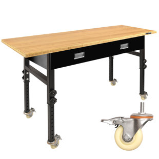 WFX UTILITY™ Hetton Adjustable Height Butcher Block Top Workbench