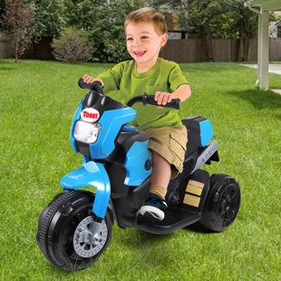 ALLIED PLUSH INC 6V Kids Ride on Toys, Battery Powered Motorcycle 3 Wheel for Boys & Girls w/ Working Headlights