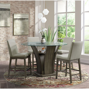 PICKET HOUSE FURNISHINGS Simms Round Glass Top Dining Table