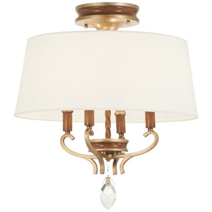 METROPOLITAN BY MINKA Magnolia Manor Fabric Semi Flush Mount