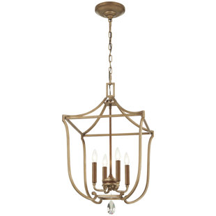 METROPOLITAN BY MINKA Magnolia Manor 4 - Light Dimmable Lantern Geometric Chandelier