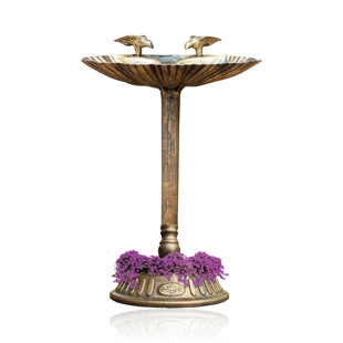 CHARLTON HOME® Adette Resin Pedestal Birdbath