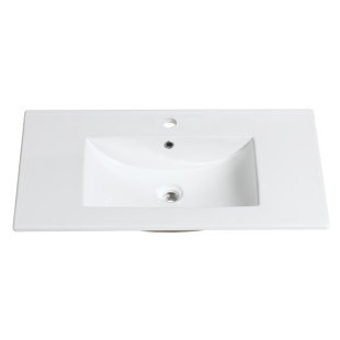 SAINT BIRCH 31.9'' Ceramic Single Bathroom Vanity Top with Sink