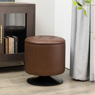 17 STORIES Parsa Faux Leather Ottoman