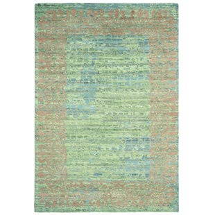COMPANYC Florence Abstract Hand-Knotted Wool Jade Area Rug