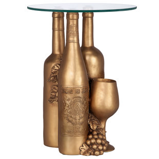 DESIGN TOSCANO Wine and Dine Sculptural End Table