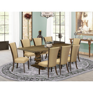 LUXE BY EAST WEST FURNITURE Lassale Removable Leaf Solid Wood Dining Set