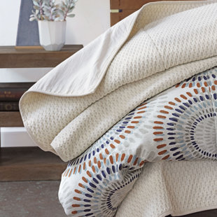 THOM FILICIA HOME COLLECTION BY EASTERN ACCENTS Charlie Ivory Cotton Blend Modern & Contemporary Coverlet