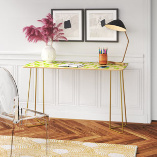 ETTA AVENUE™ TEEN Solid Wood Top Metal Base Writing Desk