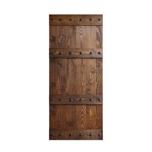 COAST SEQUOIA Castle Series 84'' Solid Wood Paneled without Installation Hardware Kit Barn Door