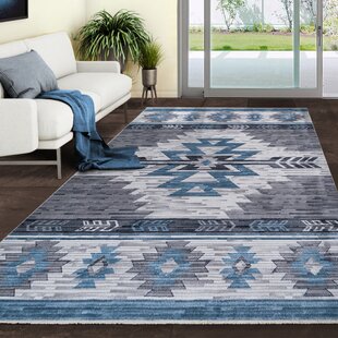 UNION RUSTIC Adelayne Accent Rug In Blue With Aegean Blue Spirit Ward Design