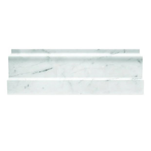TILE CLUB 12" x 4" Polished Marble Cove Base Tile Trim in Grey
