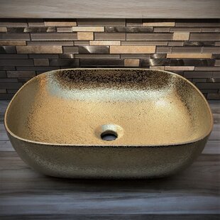 Juvia 15.5'' Glittery Ceramic Rectangular Bathroom Sink