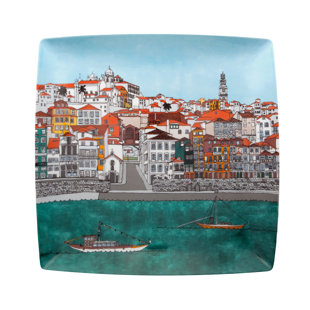 VISTA ALEGRE Alma Do Porto Porcelain China Green/Blue/Red/White Cities & Maps Charger