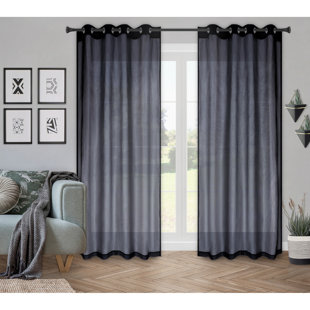 SAFDIE & CO. INC. Polyester Sheer Curtain Pair (Set of 2)